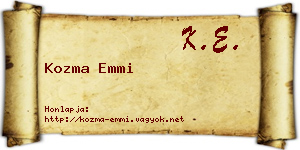 Kozma Emmi névjegykártya